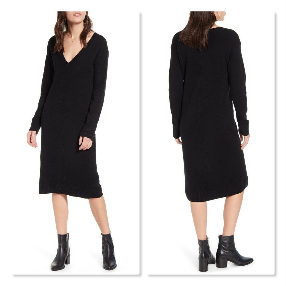 NEW! Treasure & Bond V-Neck Long Sleeve Sweater Dress